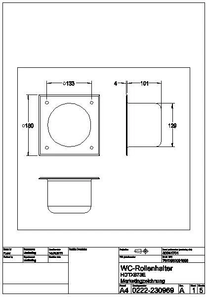 WC-Rollenfach, HEAVY DUTY, Edst., 180x180x105 mm, Unterputz, für 1 Rolle, HDTX673E
