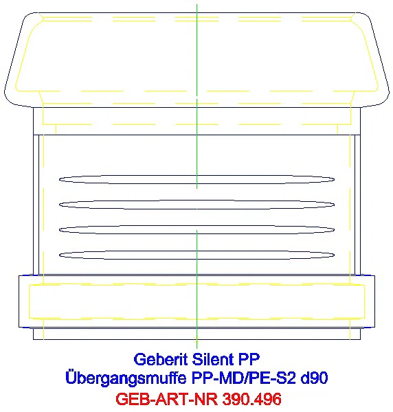 GE Silent-PP Übergangsmuffe auf Silent-db20 und PE d90/90_390.496.14.1_L