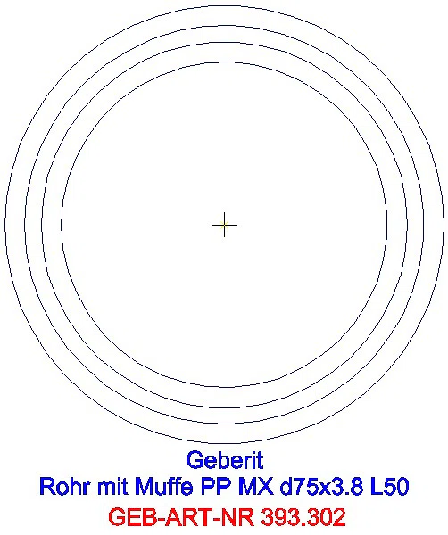 GE Silent-Pro Rohr mit Muffe d75mm L50cm_393.302.14.1_A