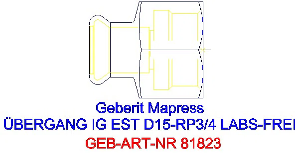 GE Mapress Edelstahl Übergang mit IG (LABS-frei) d15-Rp3/4_81823_A