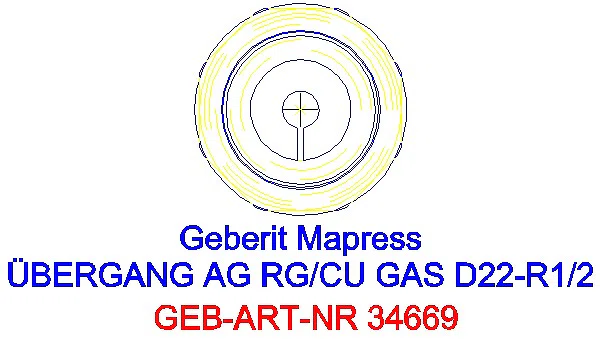 GE Mapress Kupfer Übergang mit AG (Gas) Rg d22-R1/2_34669_L