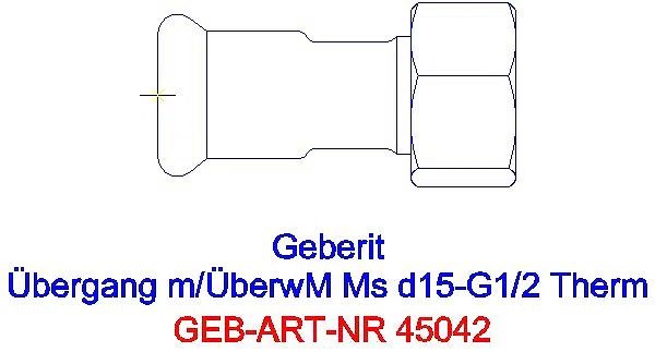 GE Mapress Therm Übergang mit Überwurfmutter d15-G1/2_45042_A