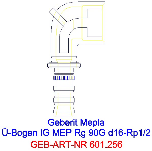 GE Mepla Übergangsbogen 90Gr mit IG Rg d16-R1/3_601.256.00.5_L