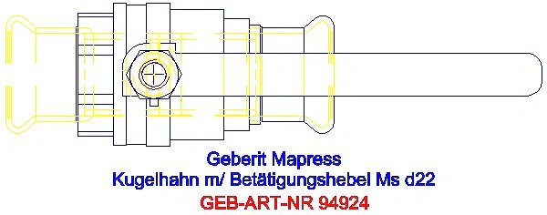 GE Mapress Kugelhahn mit Betätigungshebel Ms d22_94924_G