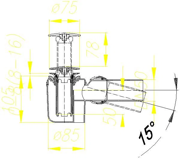 DALLMER Duschwannenablauf TELOS, Haube verchromt, DN 50