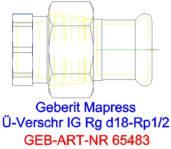 GE Mapress Kupfer Übergangsverschraubung mit IG Rg d18-Rp1/2_65483_A