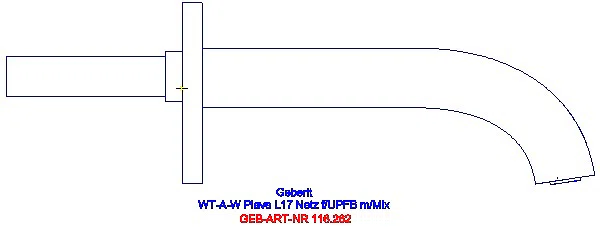 GE Waschtischarmatur Piave, Wandmontage mit UP-Funktion Netz L 17cm mit Mischer_116.262.21.1_L