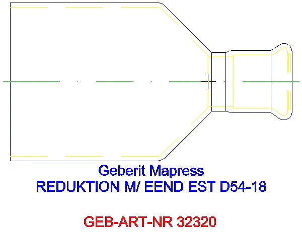 GE Mapress Edelstahl Reduktion mit Einschubende d54-18_32320_L
