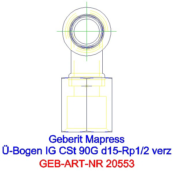 GE Mapress C-Stahl Übergangsbogen 90Gr mit IG d15-Rp1/2 verzinkt_20553_A