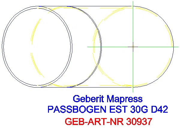 GE Mapress Edelstahl Passbogen 30Gr d42_30937_G