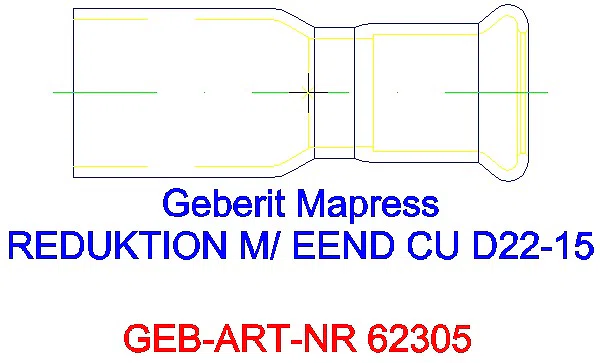 GE Mapress Kupfer Reduktion mit Einschubende d22-15_62305_L