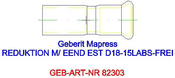 GE Mapress Edelstahl Reduktion mit Einschubende (LABS-frei) d18-15_82303_L