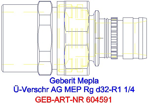 GE Mepla Übergangsverschraubung mit AG Rg d32-R1 1/4_604.591.00.5_G