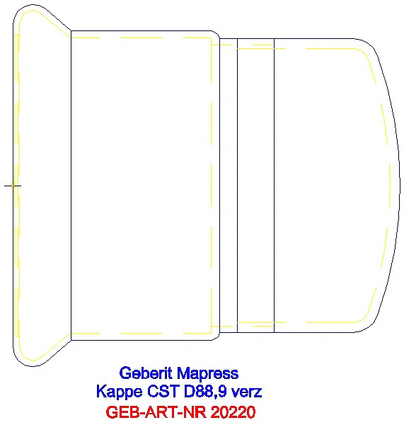 GE Mapress C-Stahl Kappe d88,9 verzinkt_20220_A