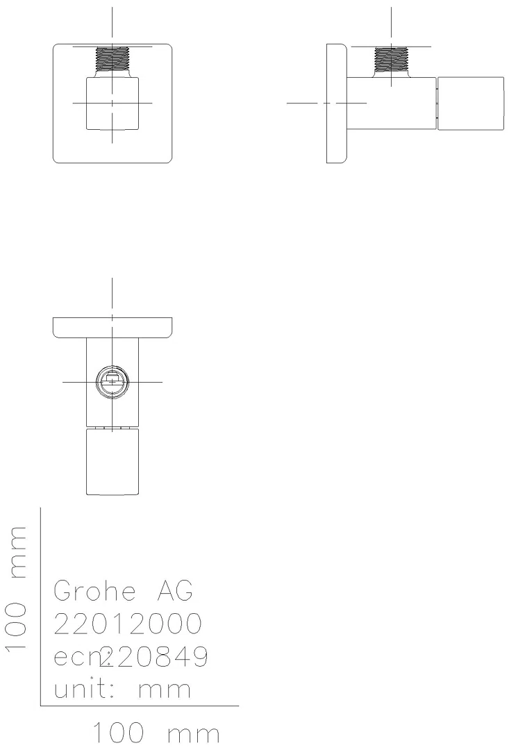 GROHE Eckventil Eurocube 22012 DN15 Abgang 3/8'' chrom