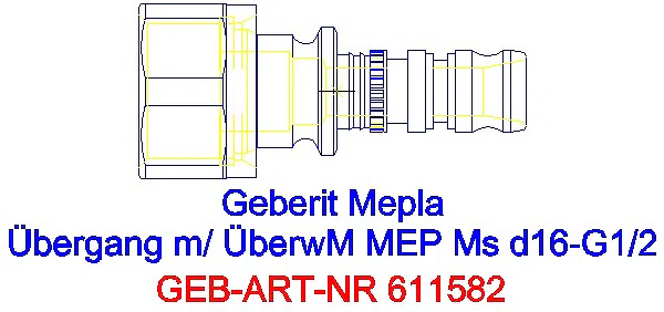 GE Mepla Anschluss mit Überwurfmutter d16-G1/2_611.582.22.5_G