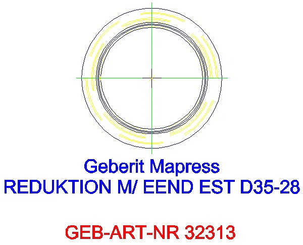 GE Mapress Edelstahl Reduktion mit Einschubende d35-28_32313_A