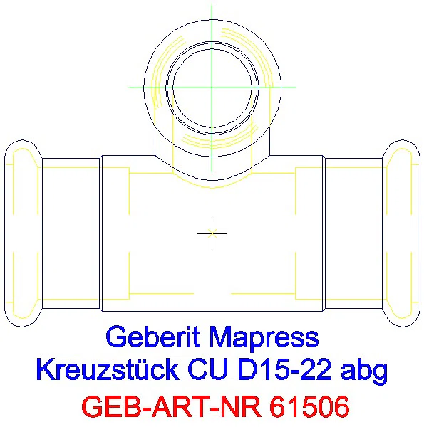 GE Mapress Kupfer Kreuzstück abgesetzt d15-22_61506_A