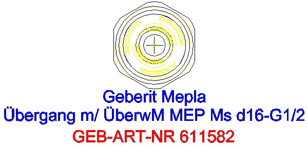 GE Mepla Anschluss mit Überwurfmutter d16-G1/2_611.582.22.5_L