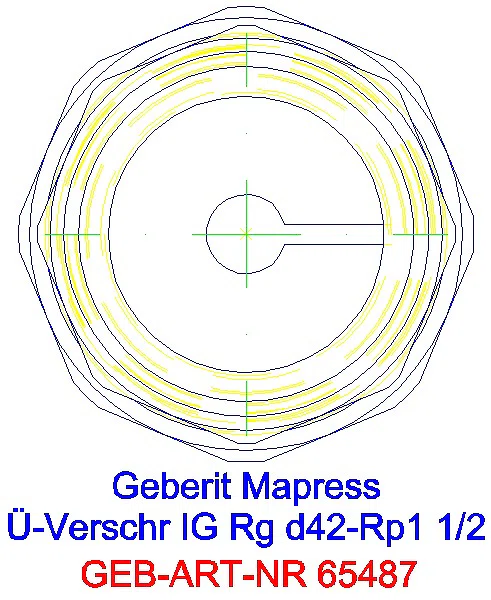GE Mapress Kupfer Übergangsverschraubung mit IG Rg d42-Rp1 1/2_65487_L