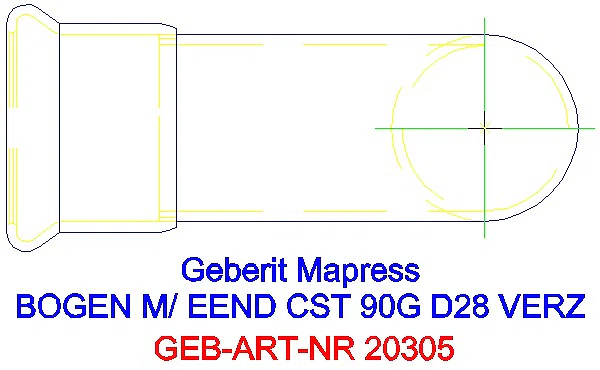 GE Mapress C-Stahl Bogen 90Gr mit Einschubende d28 verzinkt_20305_G