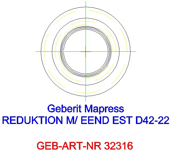 GE Mapress Edelstahl Reduktion mit Einschubende d42-22_32316_A