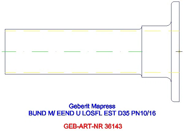 GE Mapress Edelstahl Bund mit Einschubende zu Losflansch d35 PN10/16_36143_A