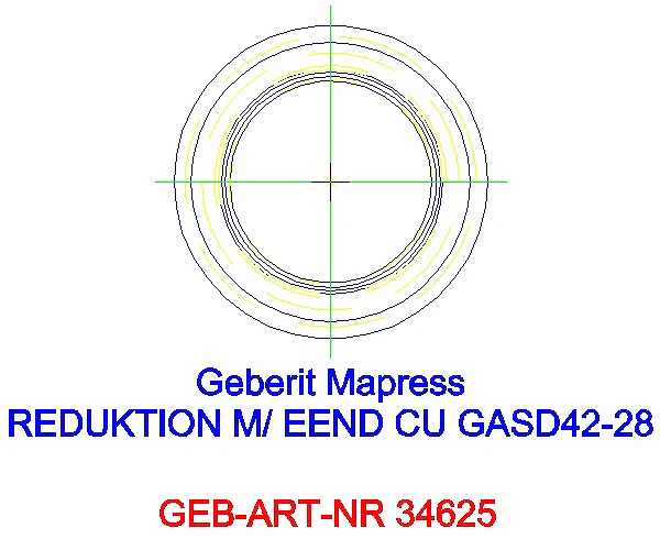 GE Mapress Kupfer Reduktion mit Einschubende (Gas blau) d42-22_34625_A