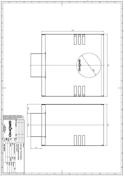 GRÖMO ALUSTAR Design-Flachdach-Wasserfangkasten - SX - Sonderfar Ø 80 mit Notüberlauf, 140 x 210 x 210 mm, #Art.Nr. 82910