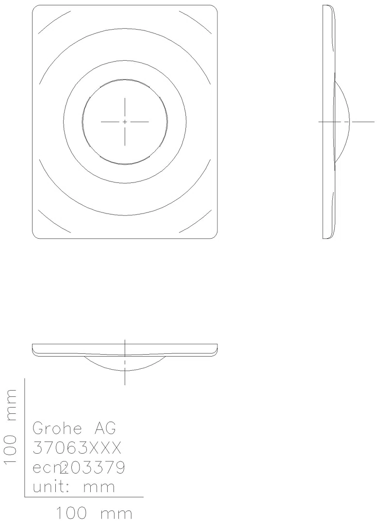 GROHE WC-Betätigung Surf 37063 156x197mm mit Druckknopfbetätigung chrom