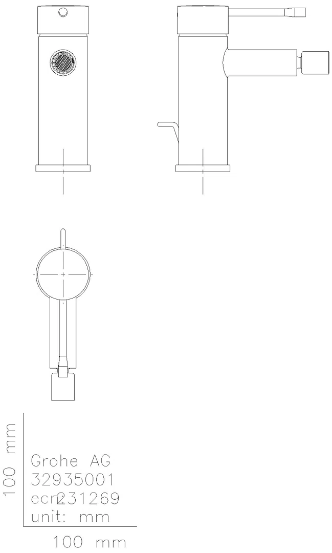GROHE Einhand-Bidetbatterie Essence 24178_1 hard graphite gebürstet
