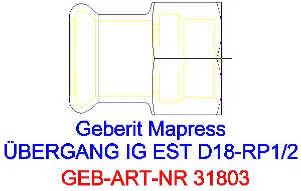 GE Mapress Edelstahl Übergang mit IG d18-Rp1/2_31803_A