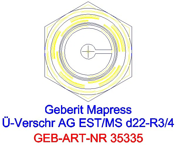 GE Mapress Edelstahl Übergangsverschr. mit AG d22-R3/4_35335_L