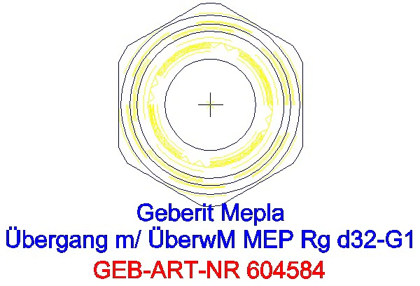 GE Mepla Übergang mit Überwurfmutter Rg d32-G1_604.584.00.5_L