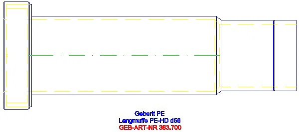 GE PE Langmuffe mit Doppelbund d56_363.700.16.1_G