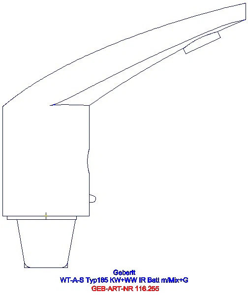 GE Waschtischarmatur Typ 185 Batteriebetrieb mit Mischer und Griff_116.255.21.1_L