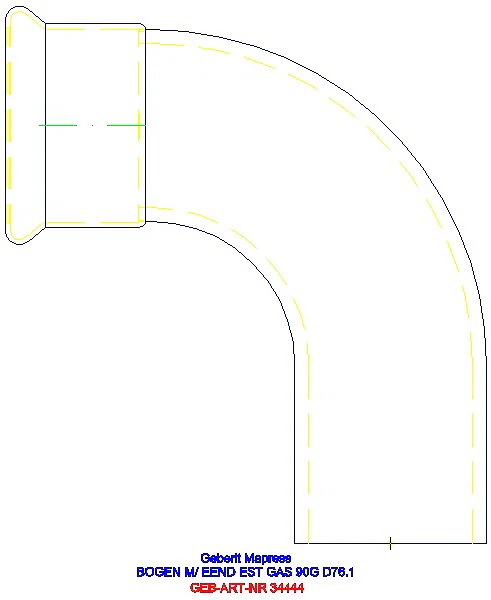 GE Mapress Edelstahl Bogen 90Gr d76,1 mit Einschubende (Gas)_34444_A