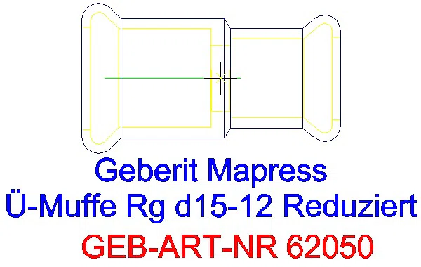 GE Mapress Kupfer Muffe reduziert d15-12_62050_G