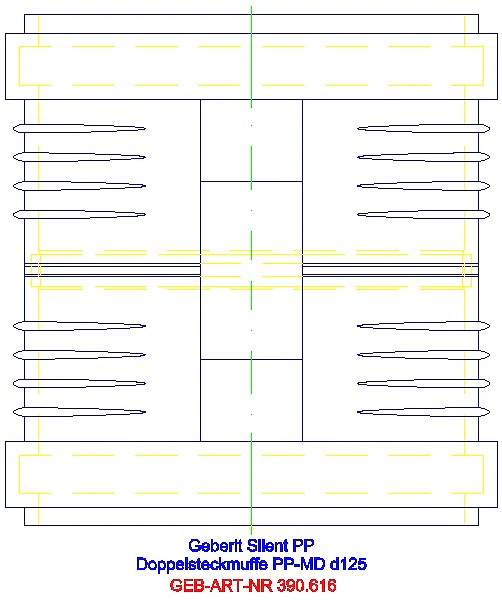 GE Silent-PP Doppelsteckmuffe d125_390.616.14.1_A