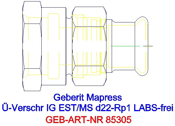 GE Mapress Edelstahl Übergangsverschr. mit IG (LABS-frei) d22-Rp1_85305_A