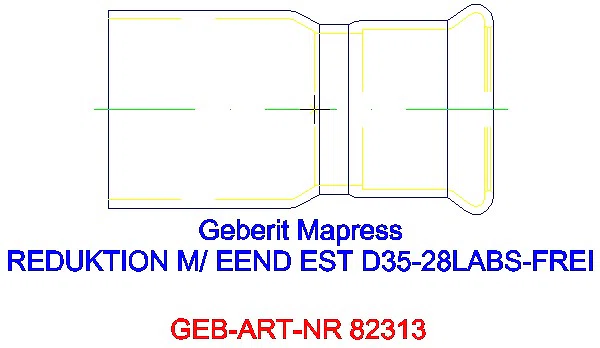 GE Mapress Edelstahl Reduktion mit Einschubende (LABS-frei) d35-28_82313_L