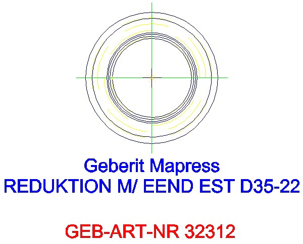 GE Mapress Edelstahl Reduktion mit Einschubende d35-22_32312_A
