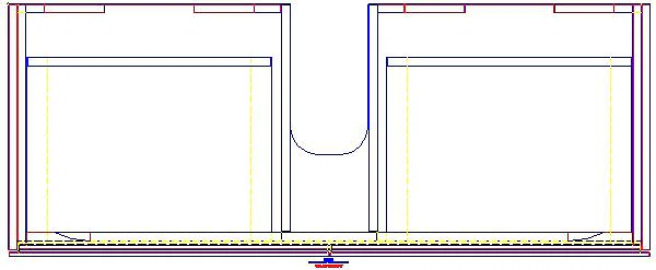Xeno2 Unterschrank f. WT m. B:120cm m. 2 Schubl., 117,4x22x46,2cm, greige_500.517.00.1_G