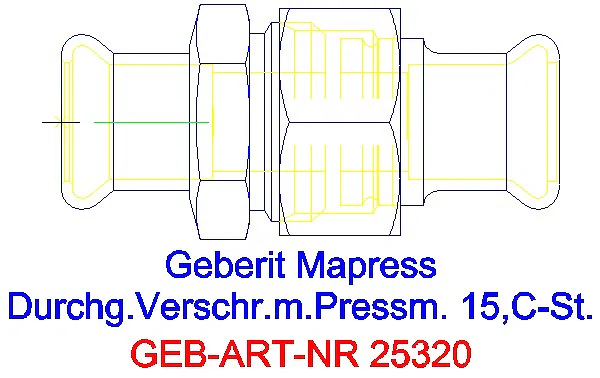 GE Mapress C-Stahl Verschraubung d15 verzinkt_25320_G