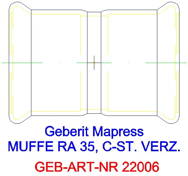 GE Mapress C-Stahl Muffe d35 verzinkt_22006_G