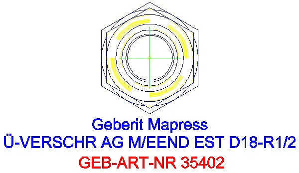GE Mapress Edelstahl Übergangsverschr. mit AG und Einschubende d18-R1/2_35402_L
