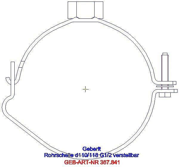 GE Rohrschelle mit Gewindemuffe G1/2 verstellbar d110/118_367.841.00.2_A