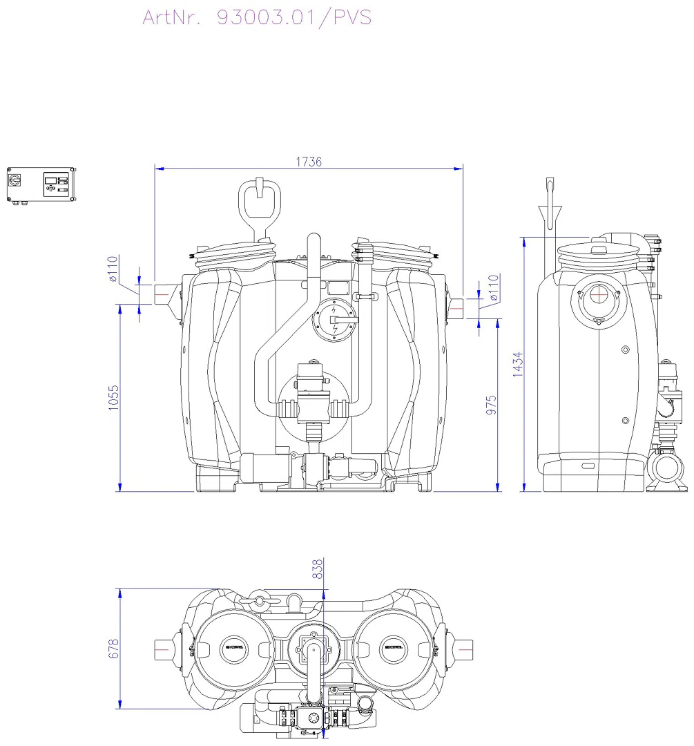 KESSEL-Fettabscheider EasyClean free NS 3, Auto Mix & Pump