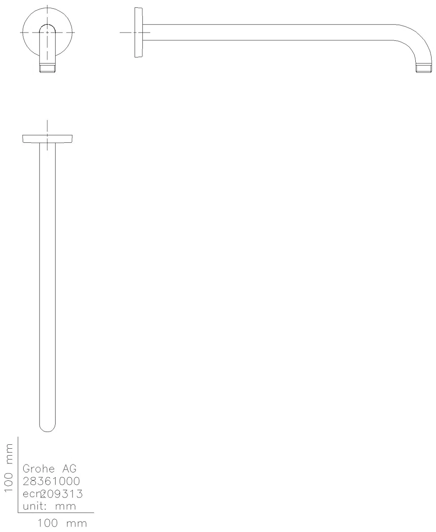GROHE Brausearm Rainshower 28361 modern DN15 Ausladung 380 mm chrom