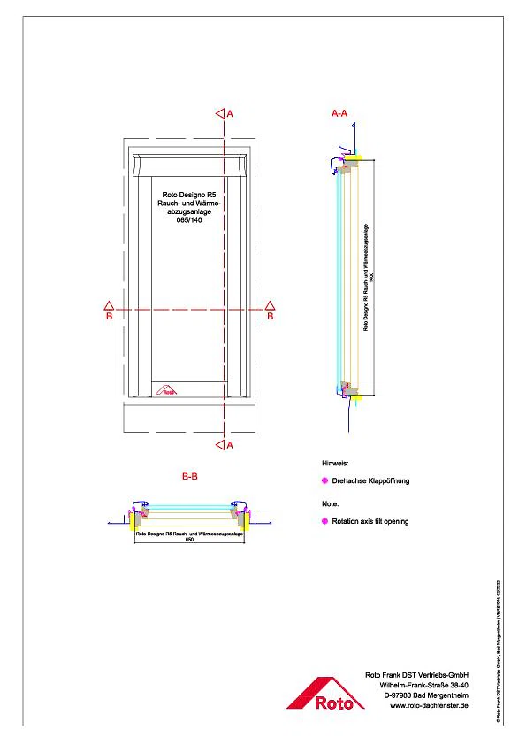 Designo R5 Wohndachfenster für Rauch- und Wärmeabzugsanlagen